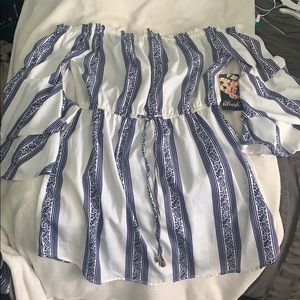 Striped blue and white dress